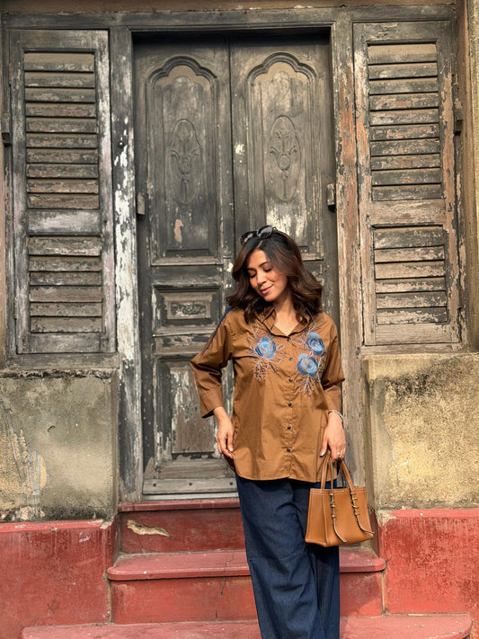 Toffe Brown Button Down Co-ordset