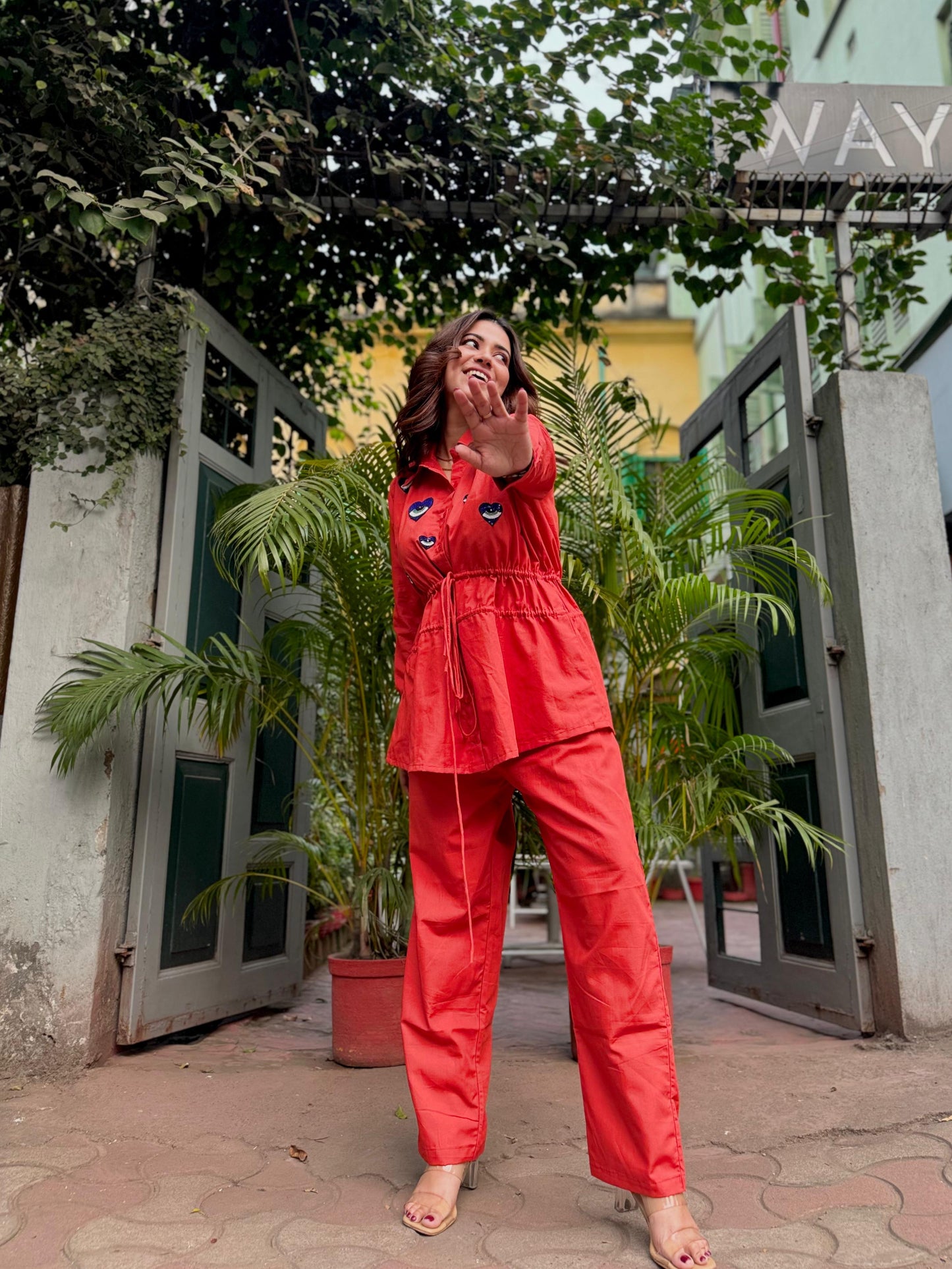 Bright Red Heart Co-ordset