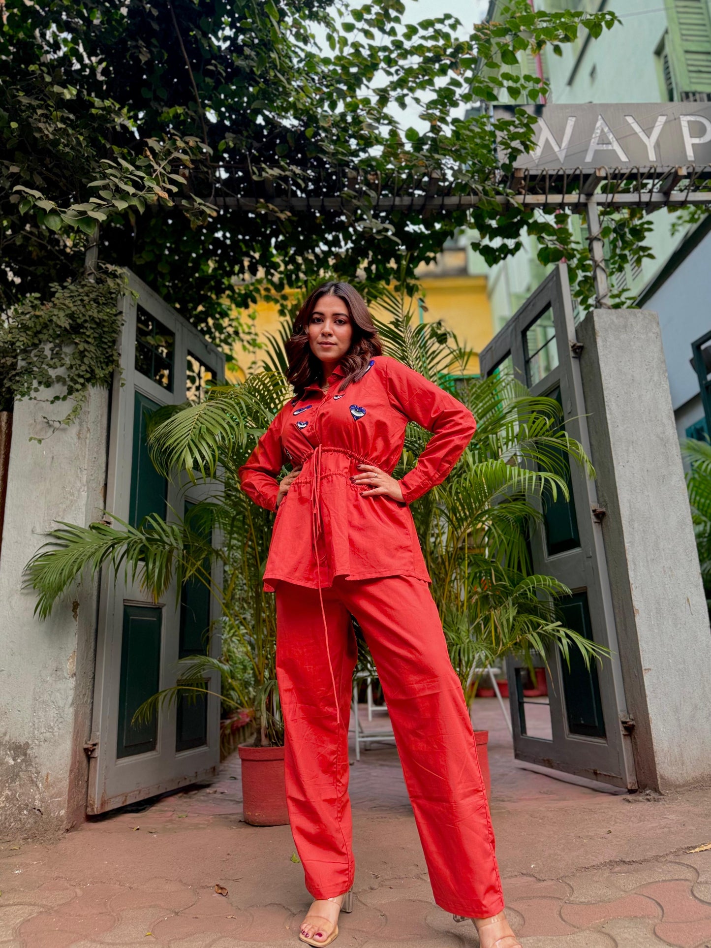 Bright Red Heart Co-ordset