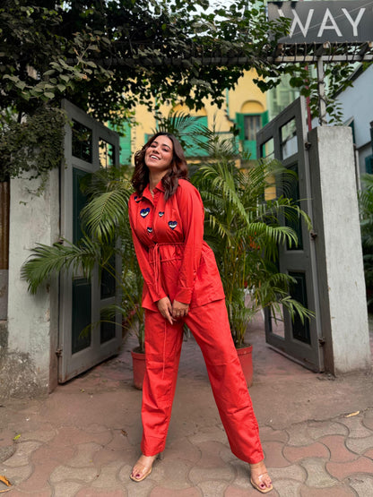Bright Red Heart Co-ordset