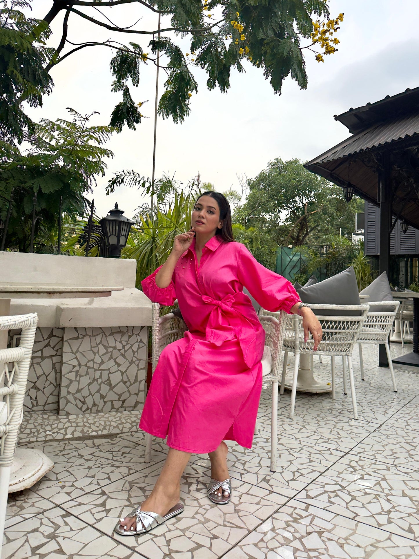 Bright Pink Lacey Dress