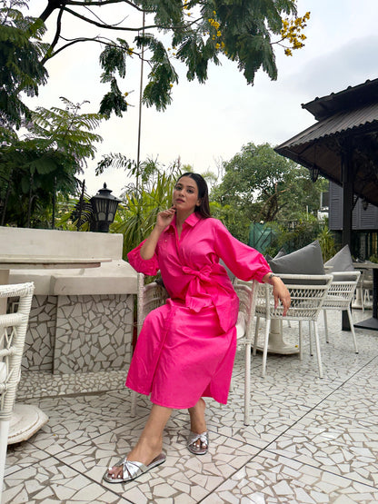 Bright Pink Lacey Dress