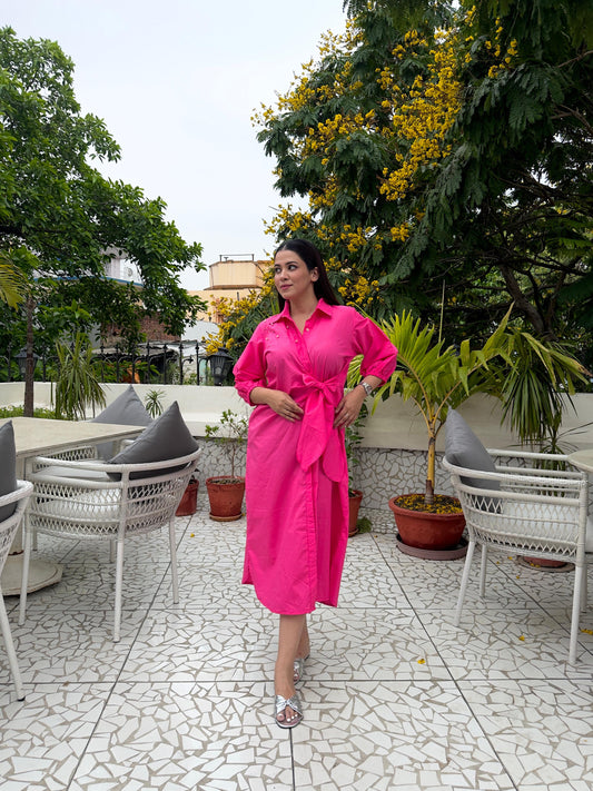 Bright Pink Lacey Dress