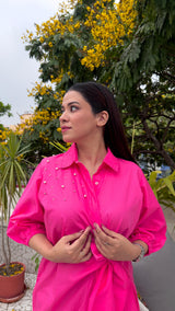 Bright Pink Lacey Dress
