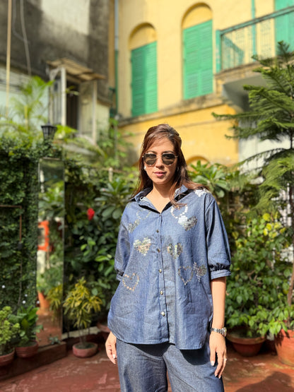 Denim Silver Heart Co-OrdSet