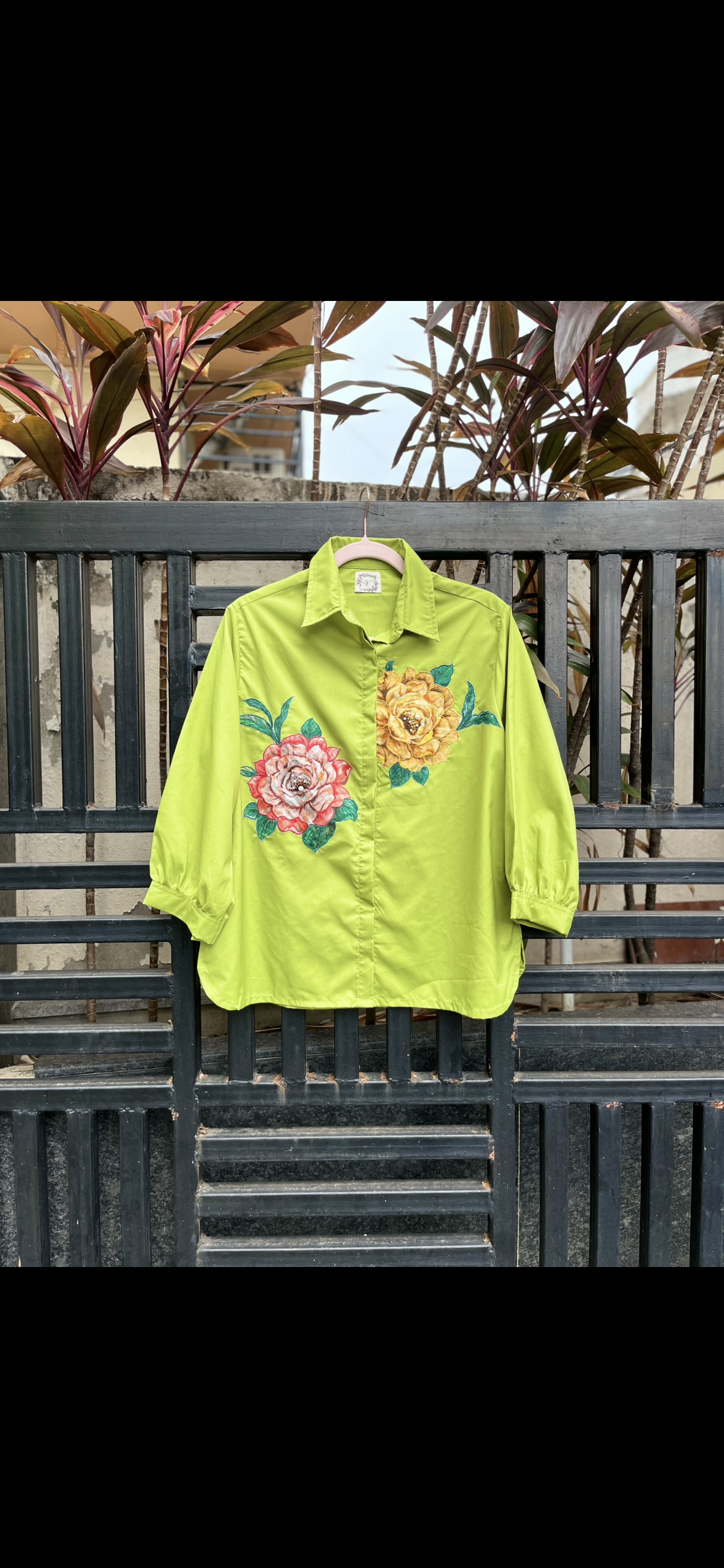 Neon Hand Painted Rose Patch