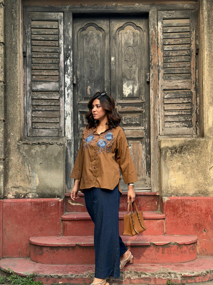 Toffe Brown Button Down Co-ordset