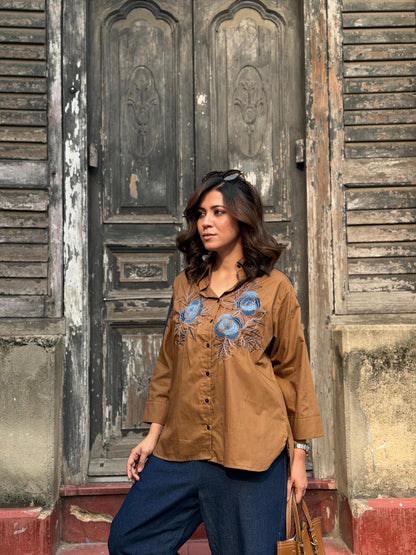 Toffe Brown Button Down Co-ordset